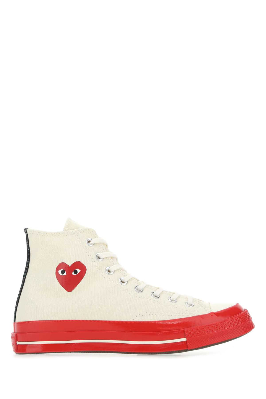 Comme Des Garcons Play Exterior: 100% Cotton sneaker in white
