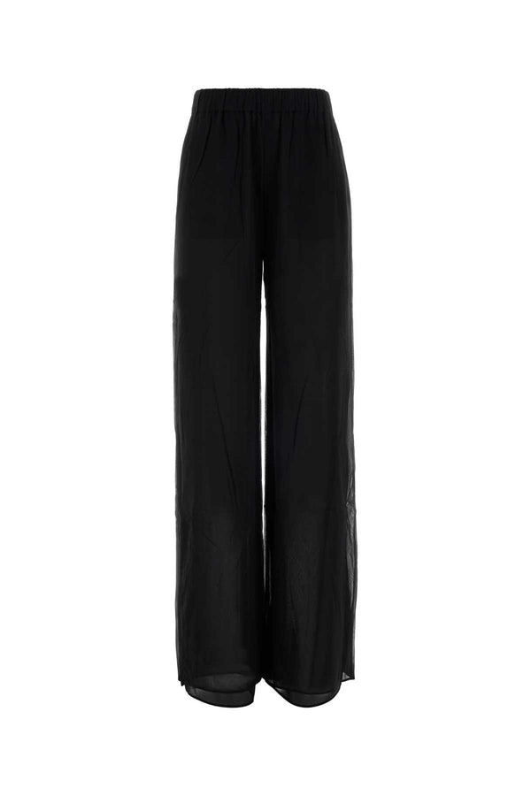 The Andamane Palazzo 94% Polyester trousers in black