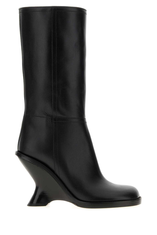 Dries Van Noten Exterior: 100% calf boot in black