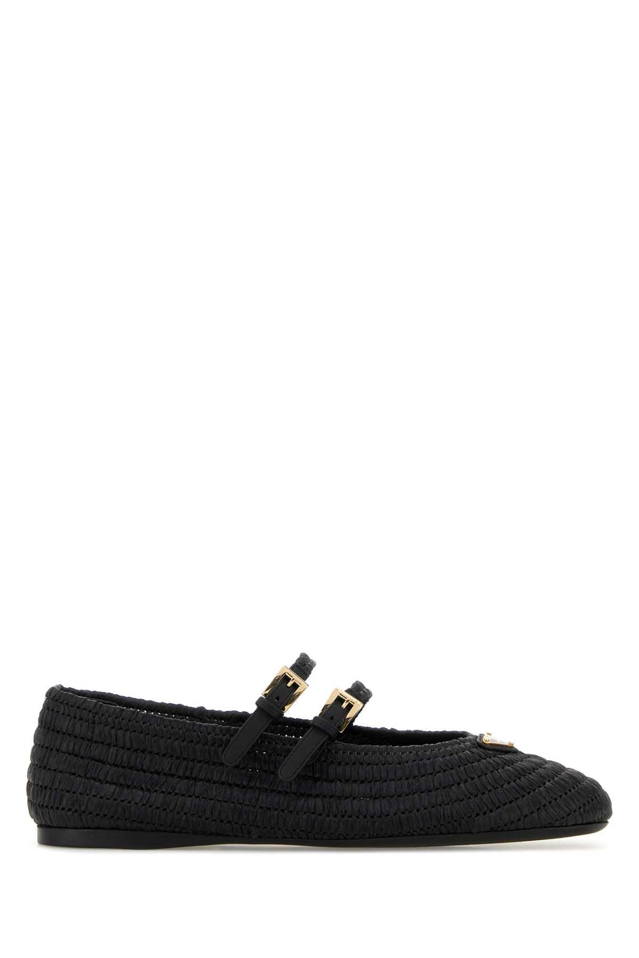 Prada Exterior: 100% Raffia Interior: 100% Raffia Sole: Rubber ballerinas in black