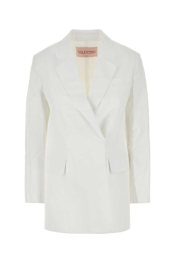 Valentino Garavani Exterior: 100% Cotton; Lining: 100% Cotton blazer in white