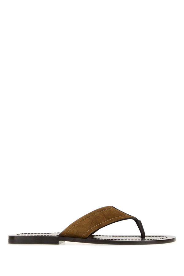 The Row Flip Exterior: 100% Leather thong sandal in brown
