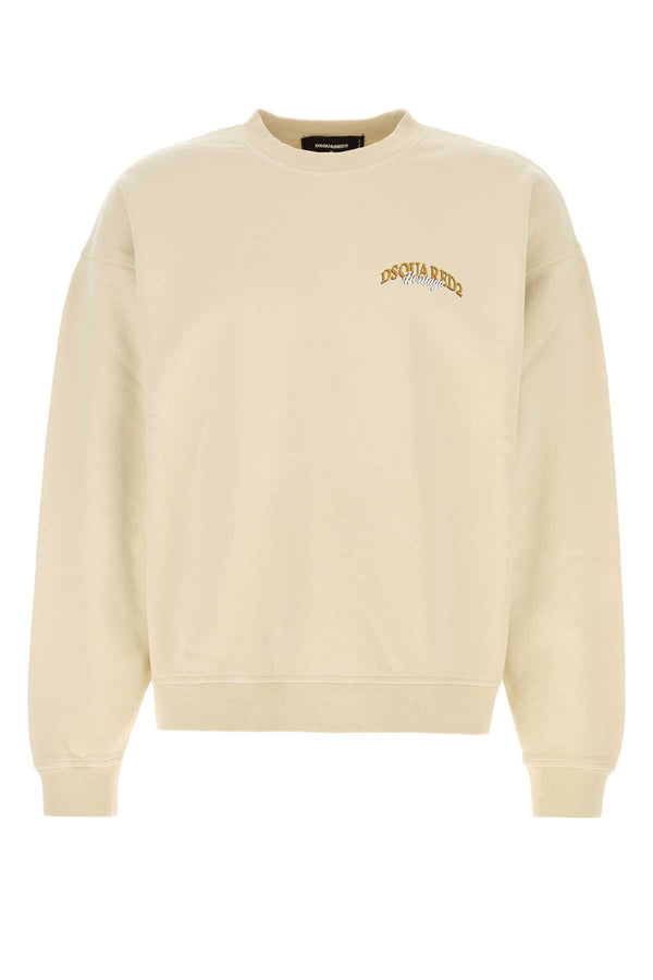 Dsquared2 Crewneck 100% Cotton sweatshirt in beige