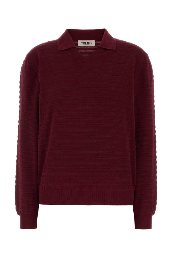 Miu Miu 100% Cotton sweater in burgundy