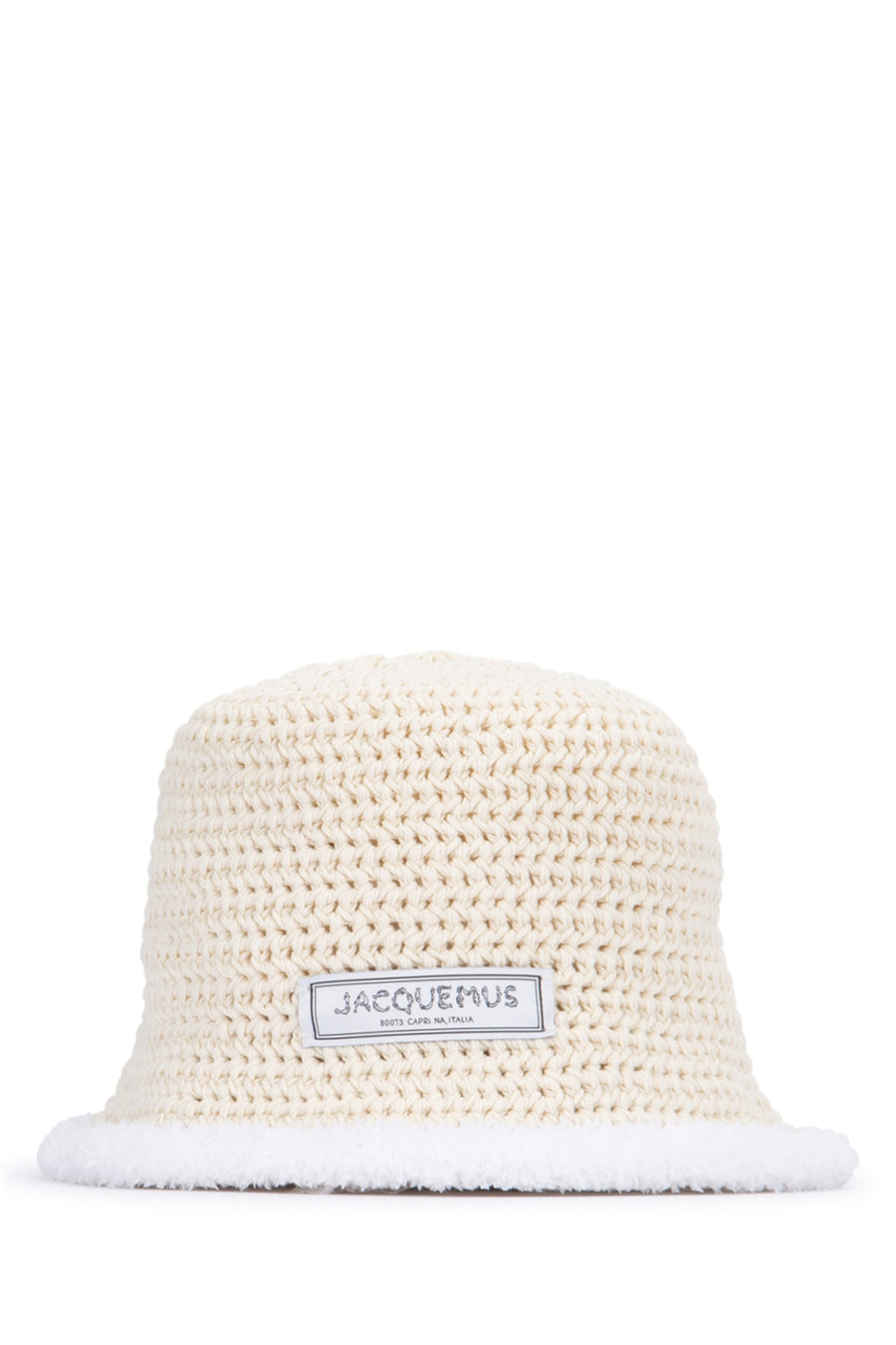 Jacquemus Bordino 100% Cotton bucket hat in white