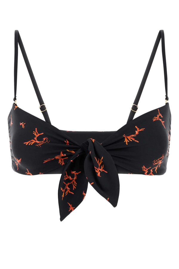 Fendi Coral Exterior: 78% Nylon 22% Elastane; Lining: 82% Nylon 18% Elastane bikini top in black