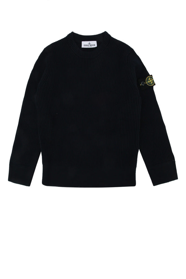 Stone Island Kids Neck 100% virgin wool sweater in navy