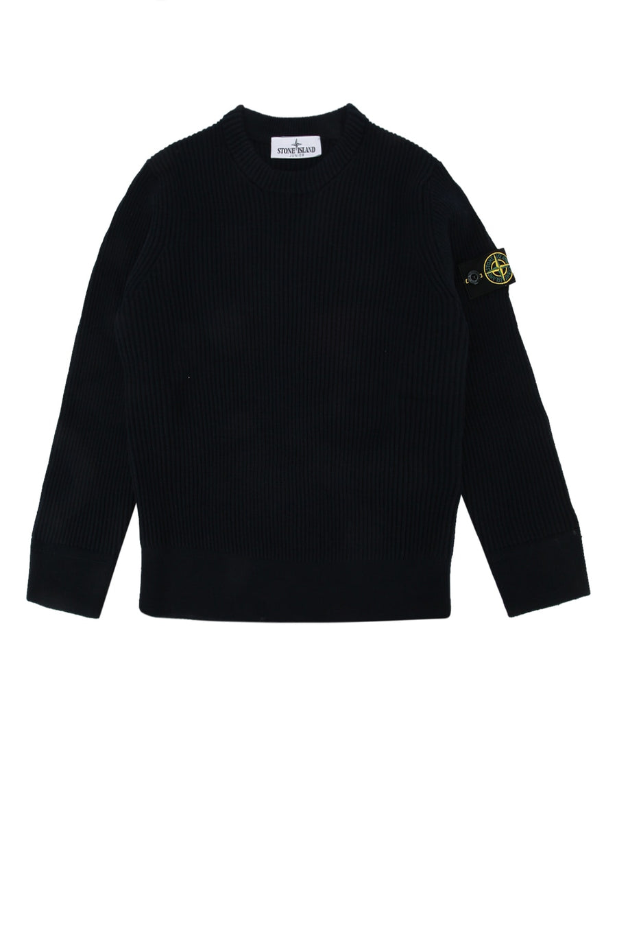 Stone Island Kids Neck 100% virgin wool sweater in navy