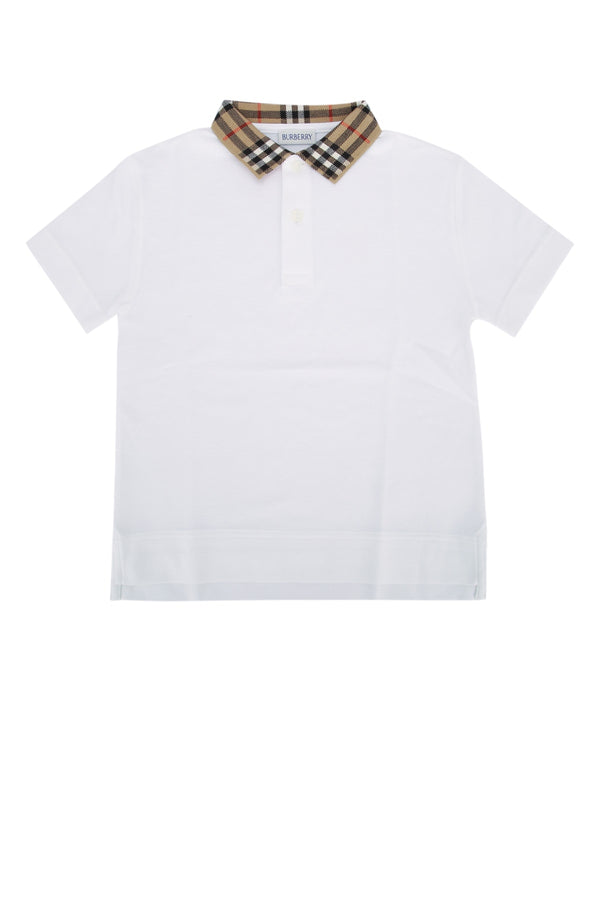 Burberry Jr Johane 100% Cotton polo in white