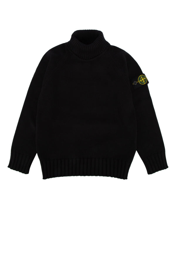 Stone Island Kids 79% Cotton sweater in black