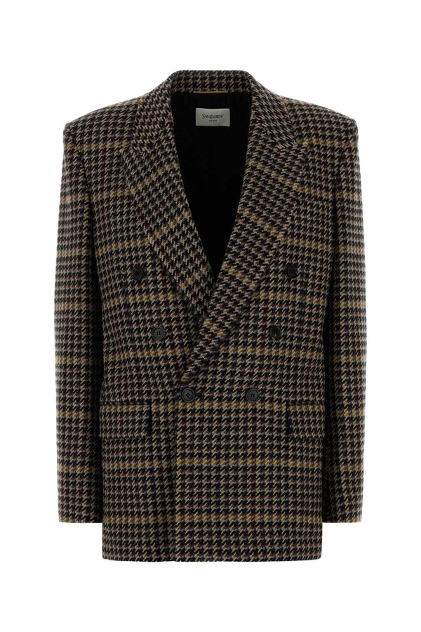 Saint Laurent Exterior: 100% Wool blazer in gray