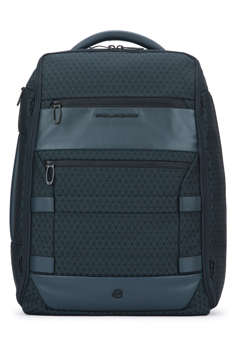 Piquadro Quilted nylon with leather trim backpack in navy