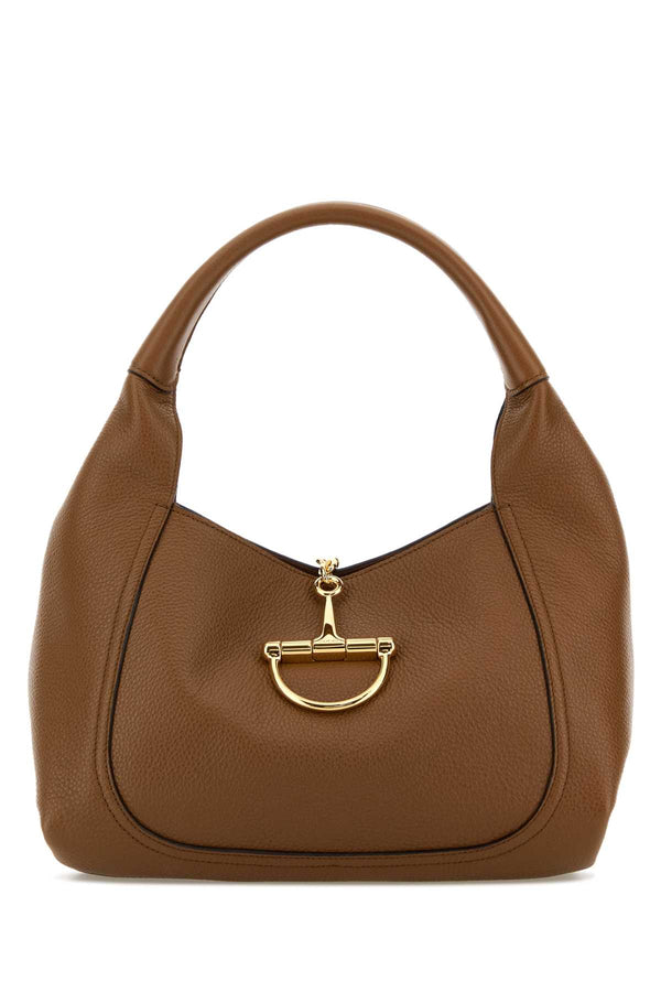 Gucci With Exterior: 100% Leather shoulder bag in brown