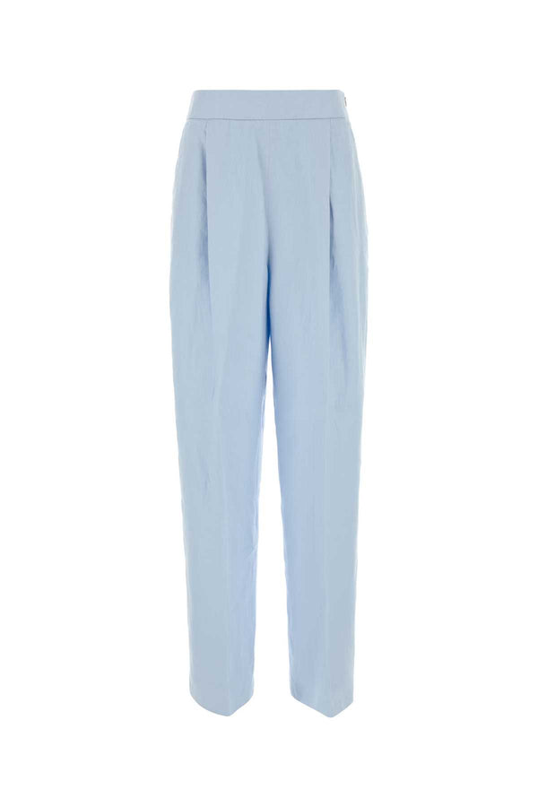Agnona Pleat 100% Linen trouser in blue