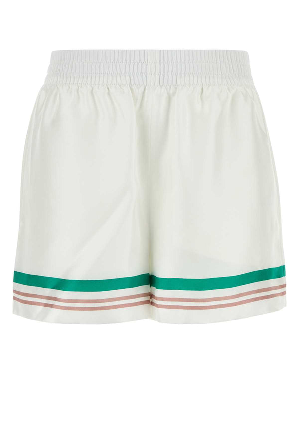 Casablanca Shorts Main: 100% Silk shorts in white