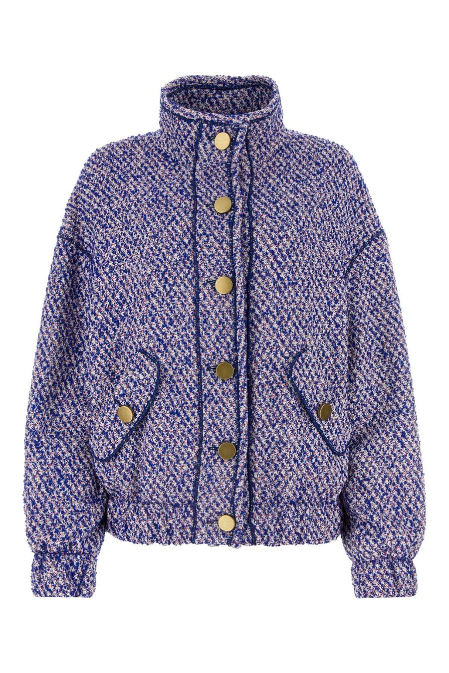 Philosophy Di Lorenzo Serafini Exterior: 34% Cotton 30% Acrylic 19% Wool 12% Polyester 5% Nylon. Lining: 100% Polyester jacket in blue