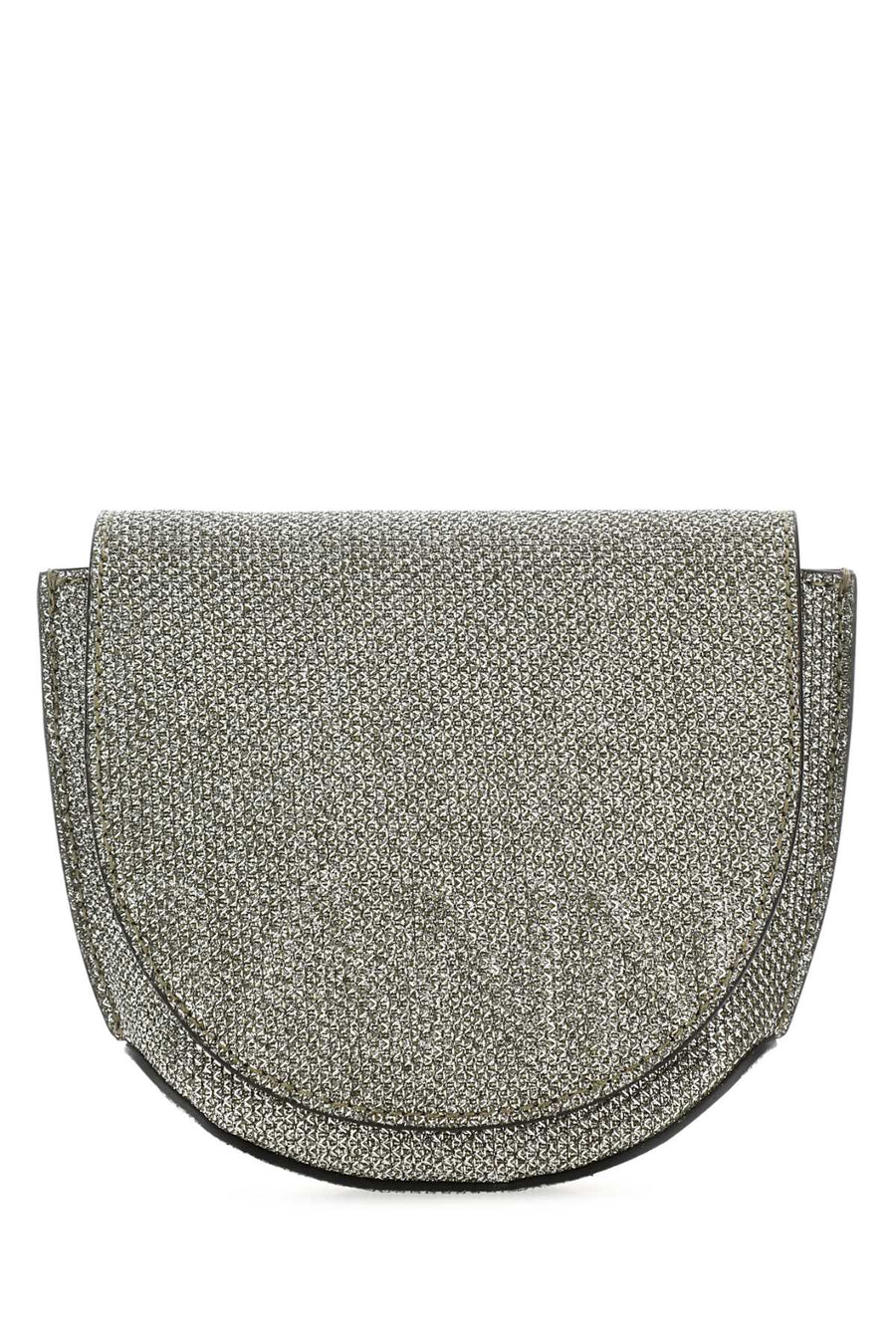 Ganni Exterior: 100% Recycled polyester; Lining: 65% Recycled cotton 35% Cotton; Finishing: Silver metal crossbody bag in silver