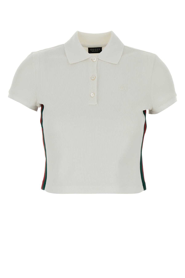 Gucci 51% Polyester 49% Cotton polo shirt in white