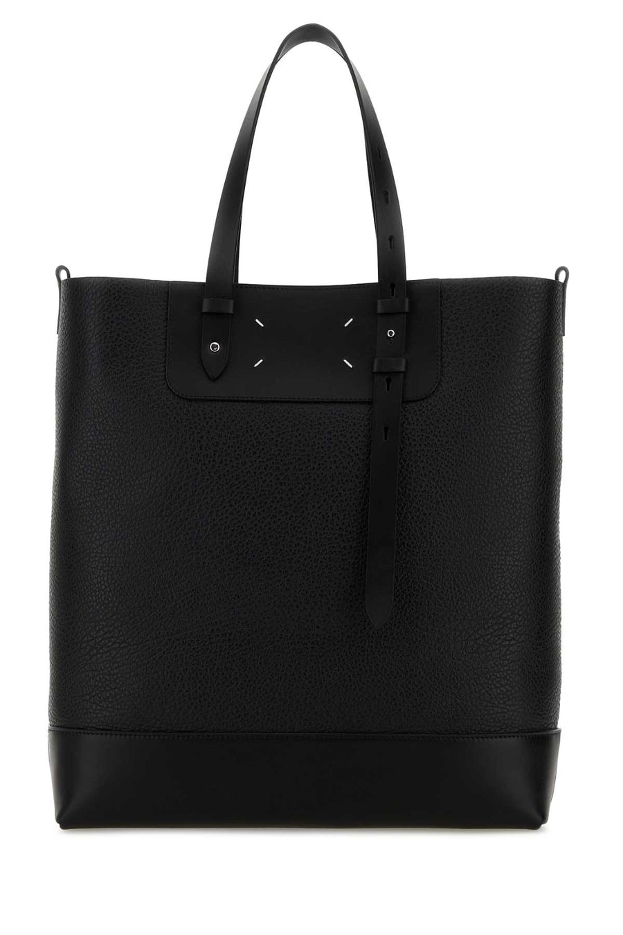 Maison Margiela Vertical Exterior: 100% Leather tote bag in black