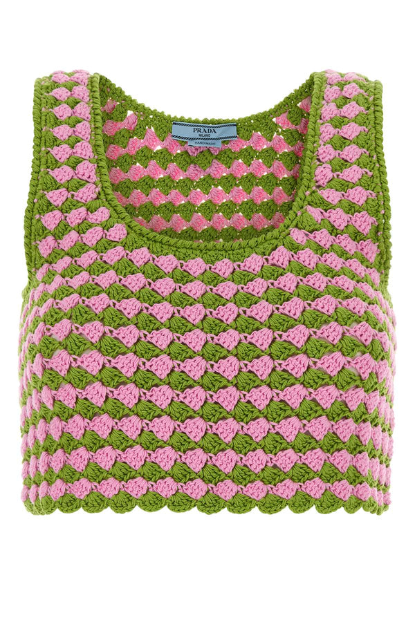 Prada 100% Cotton tank top in green