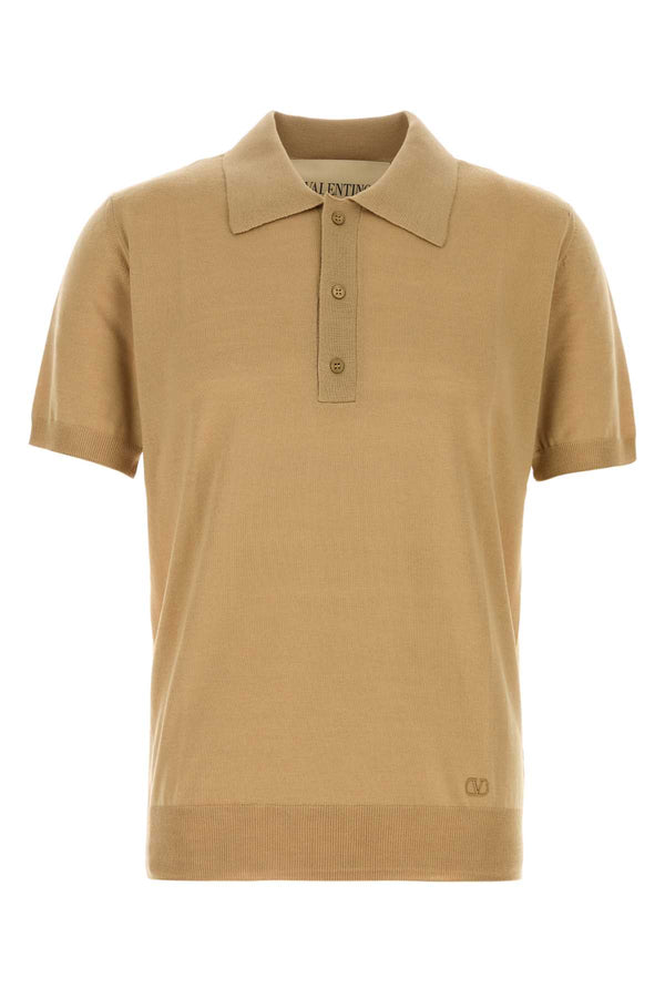 Valentino Garavani Maglia 100% Virgin Wool polo in beige
