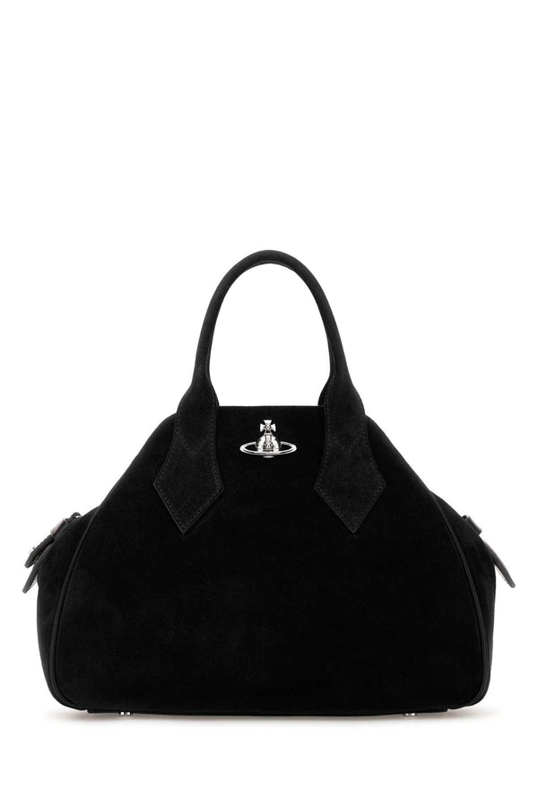 Vivienne Westwood Exterior: 100% Calf; Lining: 100% Cotton; Finishing: Silver brass shoulder bag in black