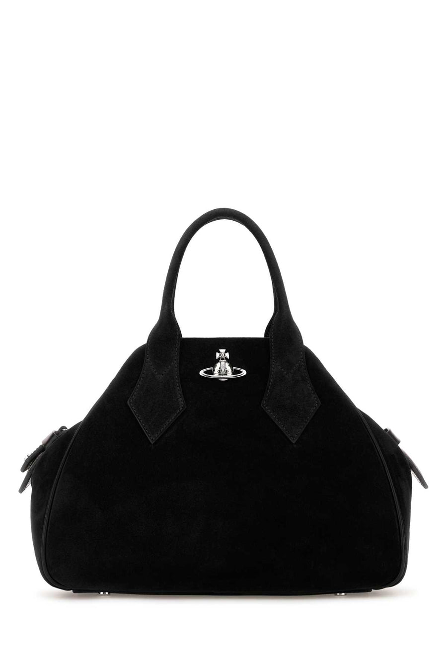 Vivienne Westwood Exterior: 100% Calf; Lining: 100% Cotton; Finishing: Silver brass shoulder bag in black