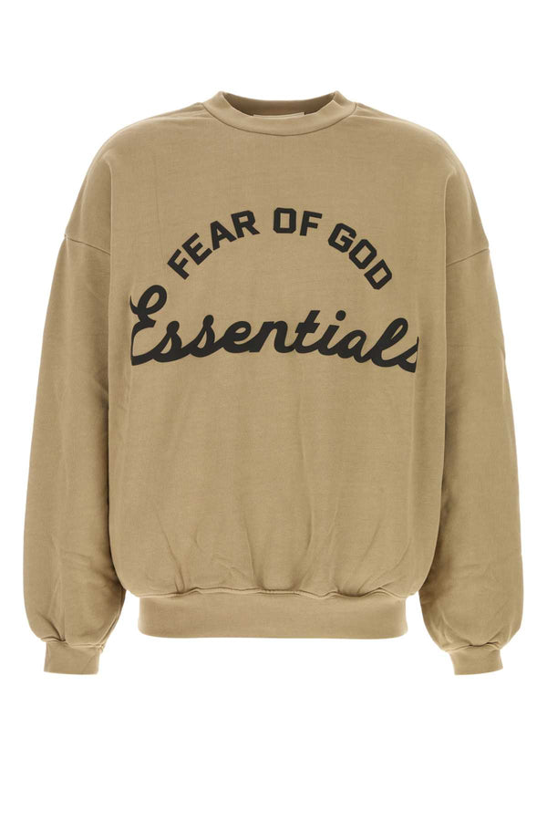 Fear Of God Essential Crewneck 100% Cotton sweatshirt in beige