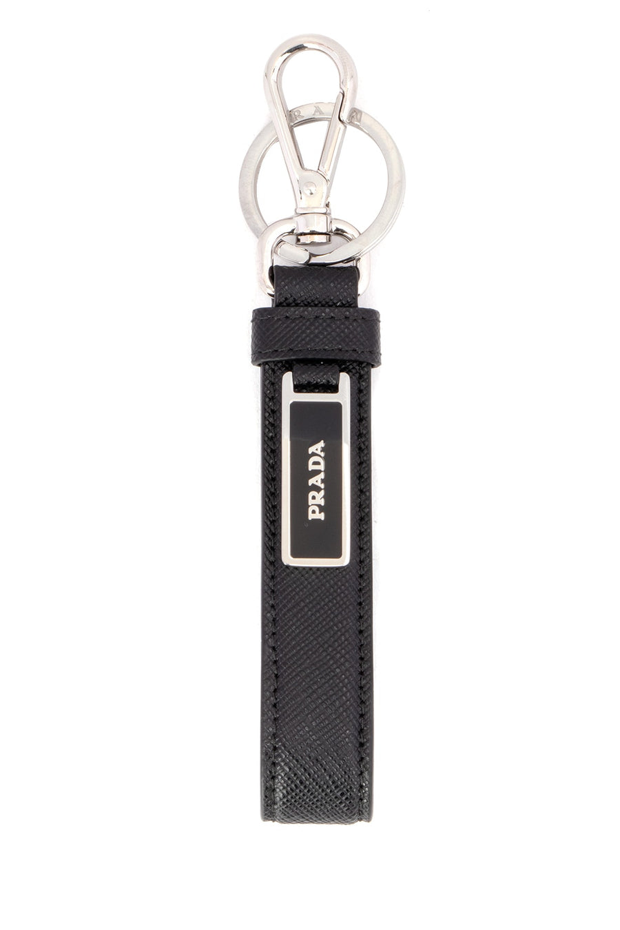 Prada Stainless steel key case in black