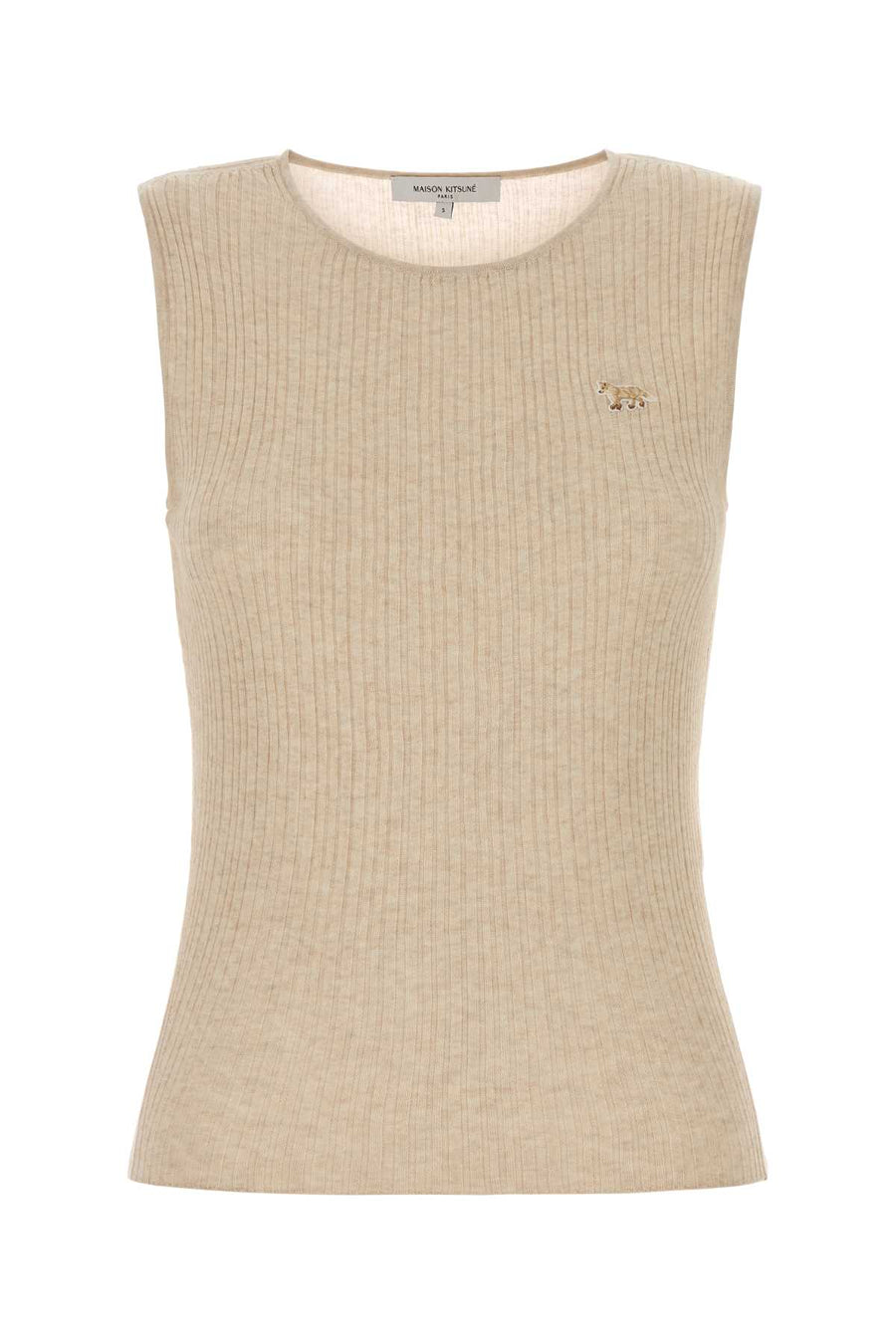 Maison Kitsune Fine 53% Cotton 47% Viscose tank top in beige