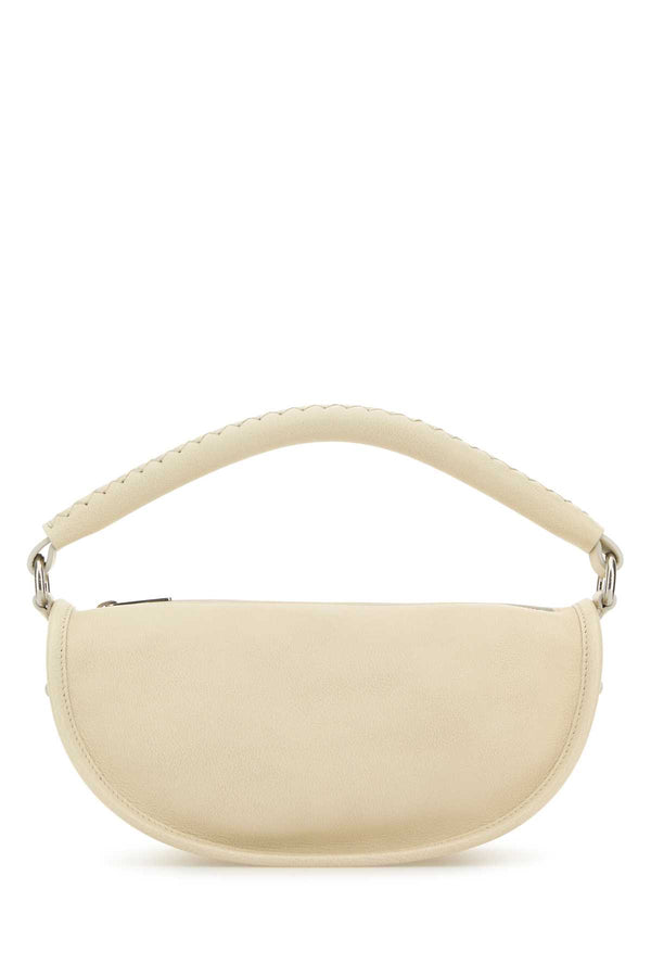Burberry Clip Exterior: 100% Calf Finishing: Silver metal shoulder bag in beige