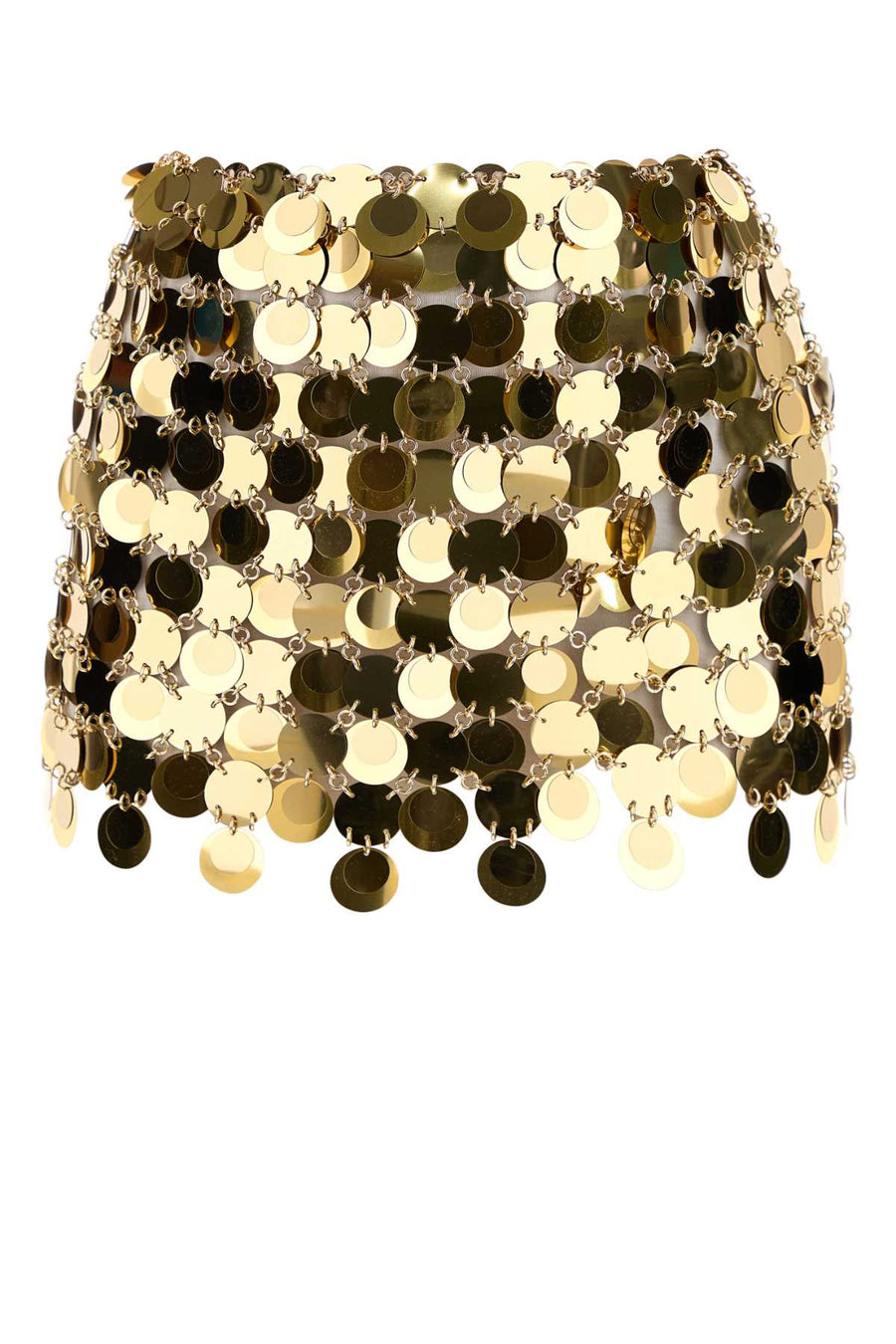 Gold Maxi Sequins Mini Skirt Exterior: Plastic Metal Gonne
