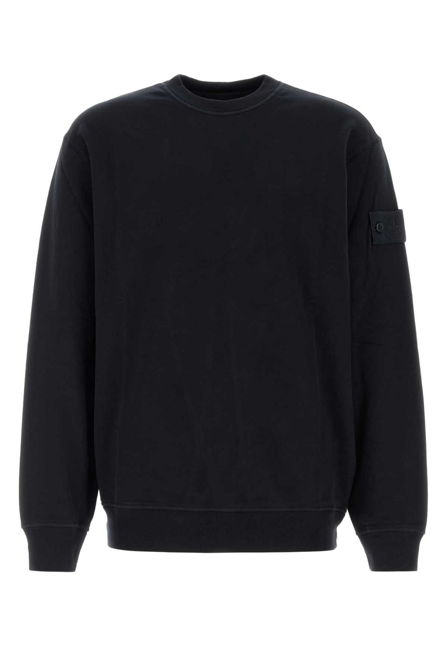Black Stretch Cotton Sweatshirt Blue Exterior: Elastane Felpe
