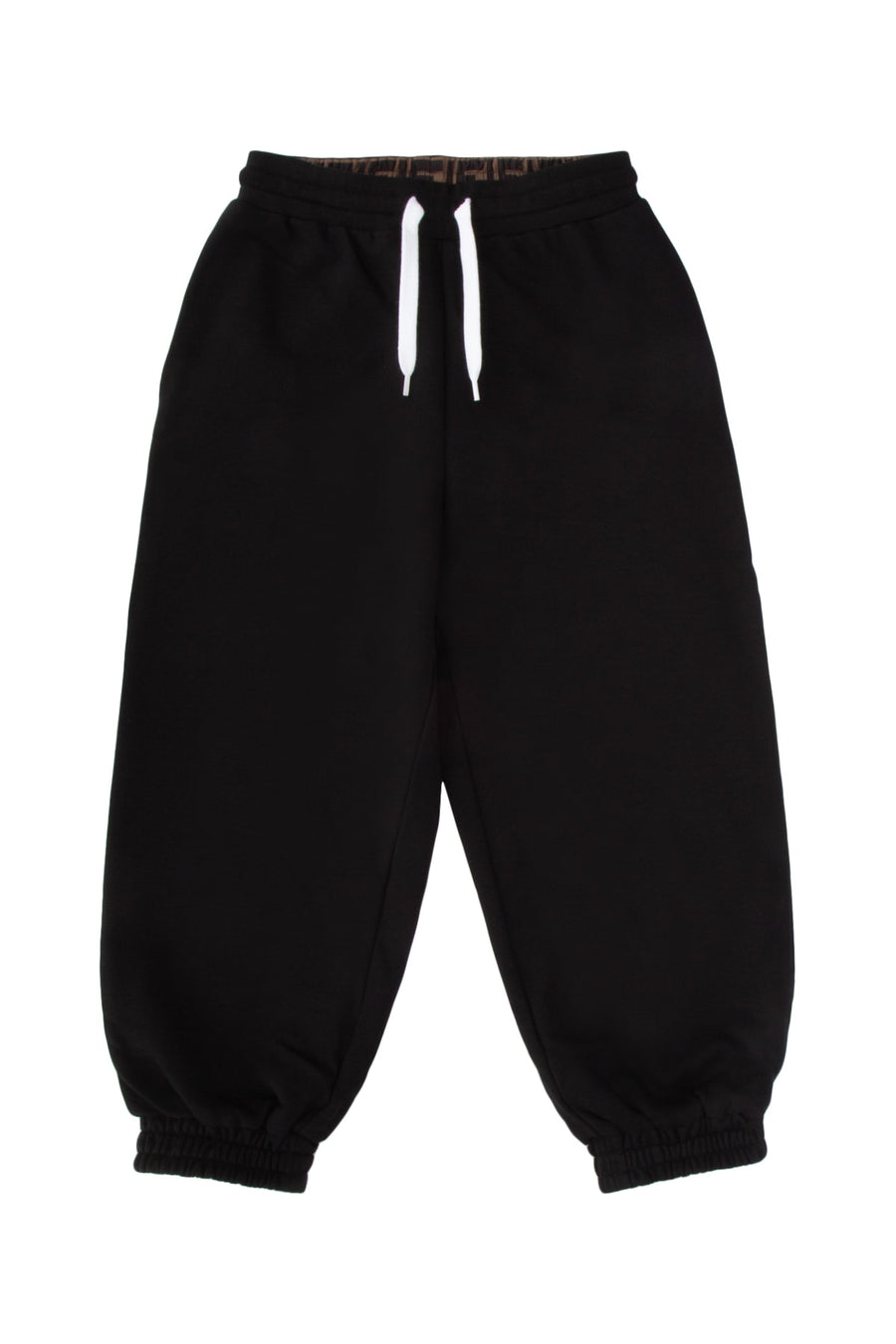 Fendi Kids Unisex 100% Polyester joggers in black