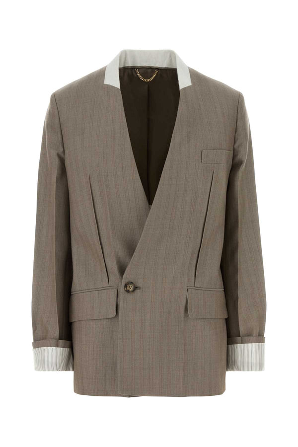 Victoria Beckham Exterior: 100% Virgin wool; Lining: 100% Viscose blazer in beige
