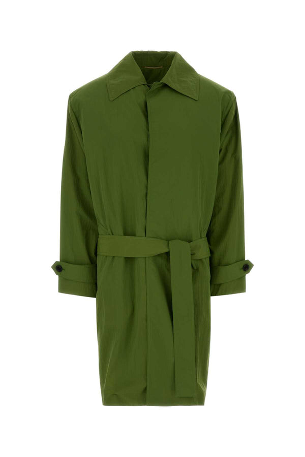 Saint Laurent Simple Exterior: 100% Nylon; Lining: 100% Nylon trench coat in green
