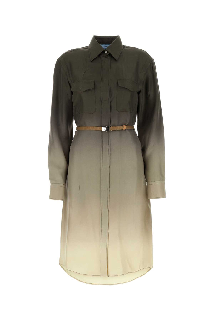 Prada 100% Silk shirt dress in green