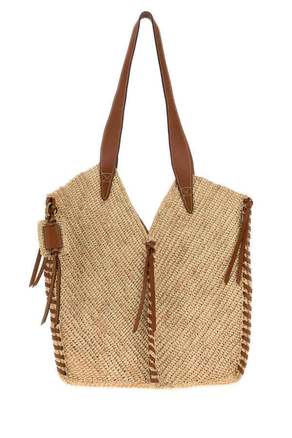 Isabel Marant Exterior: 100% Raffia shoulder bag in beige