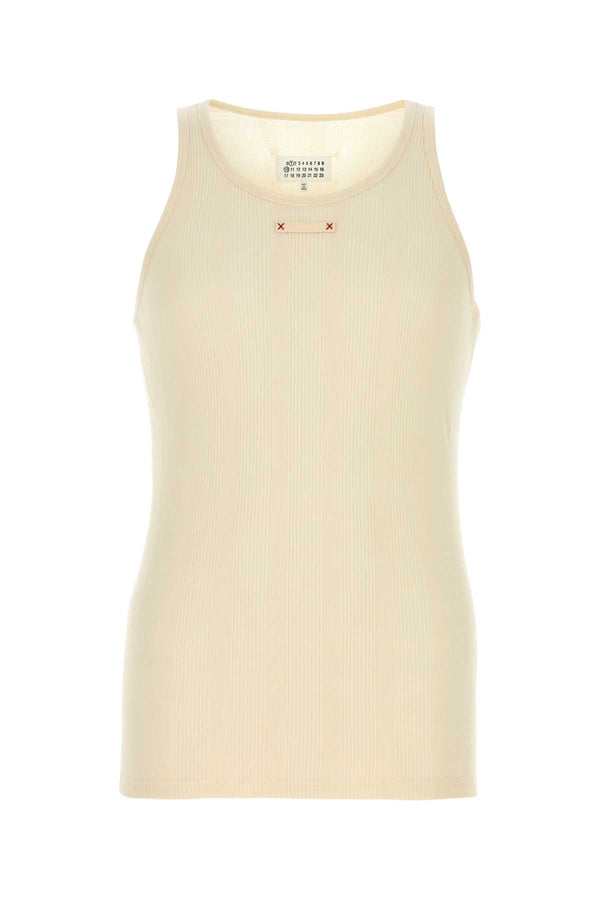 Maison Margiela 60% Cotton tank top in beige
