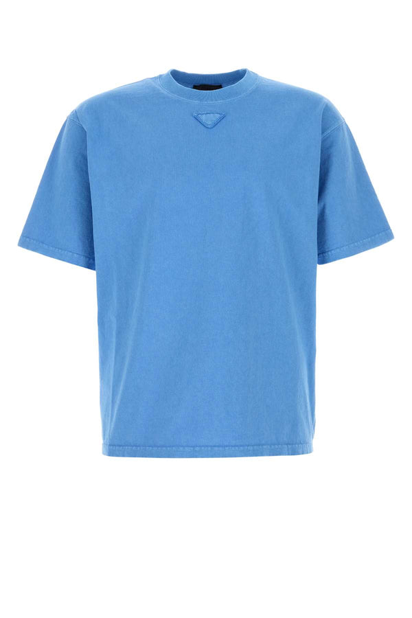 Prada Exterior: 100% Cotton t-shirt in blue