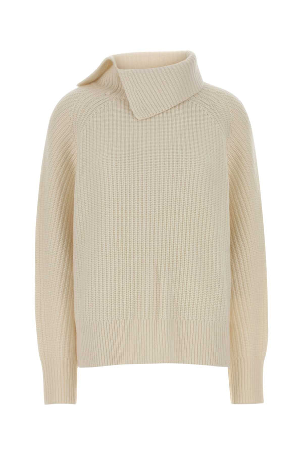 Loulou De Saison Stand 100% Cashmere sweater in white