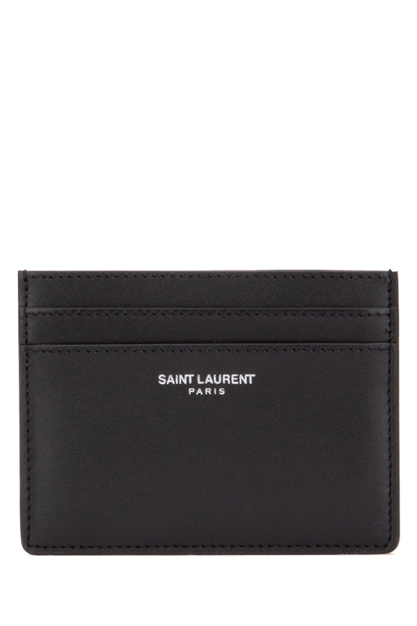 Saint Laurent Calf skin card case in black