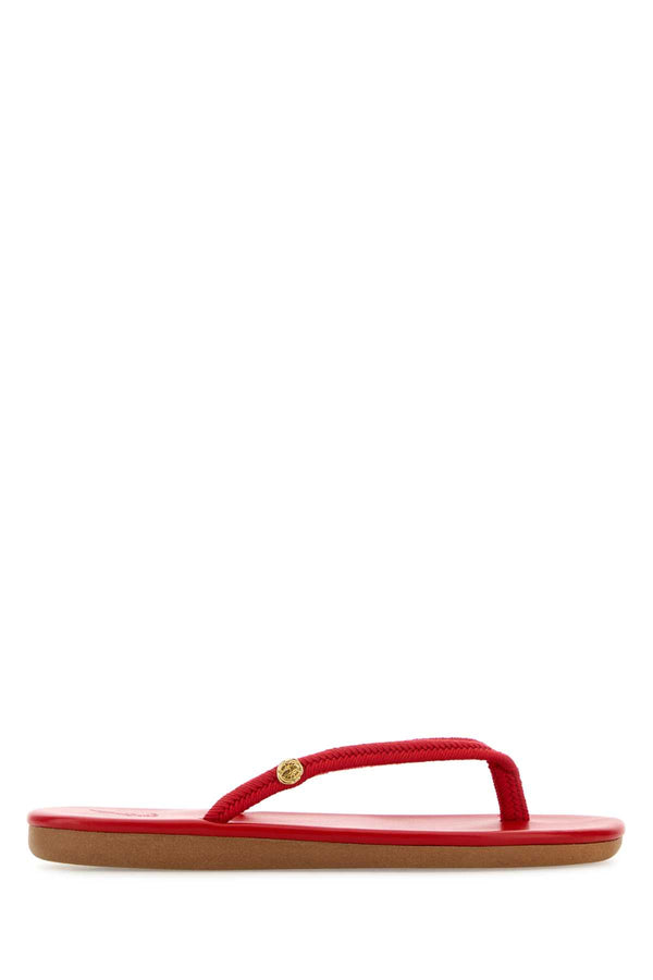 Ancient Greek Sandal Exterior: 100% Fabric thong sandal in red