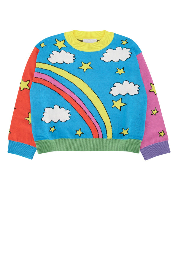 Stella Mccartney Kids 95% Cotton sweater in blue