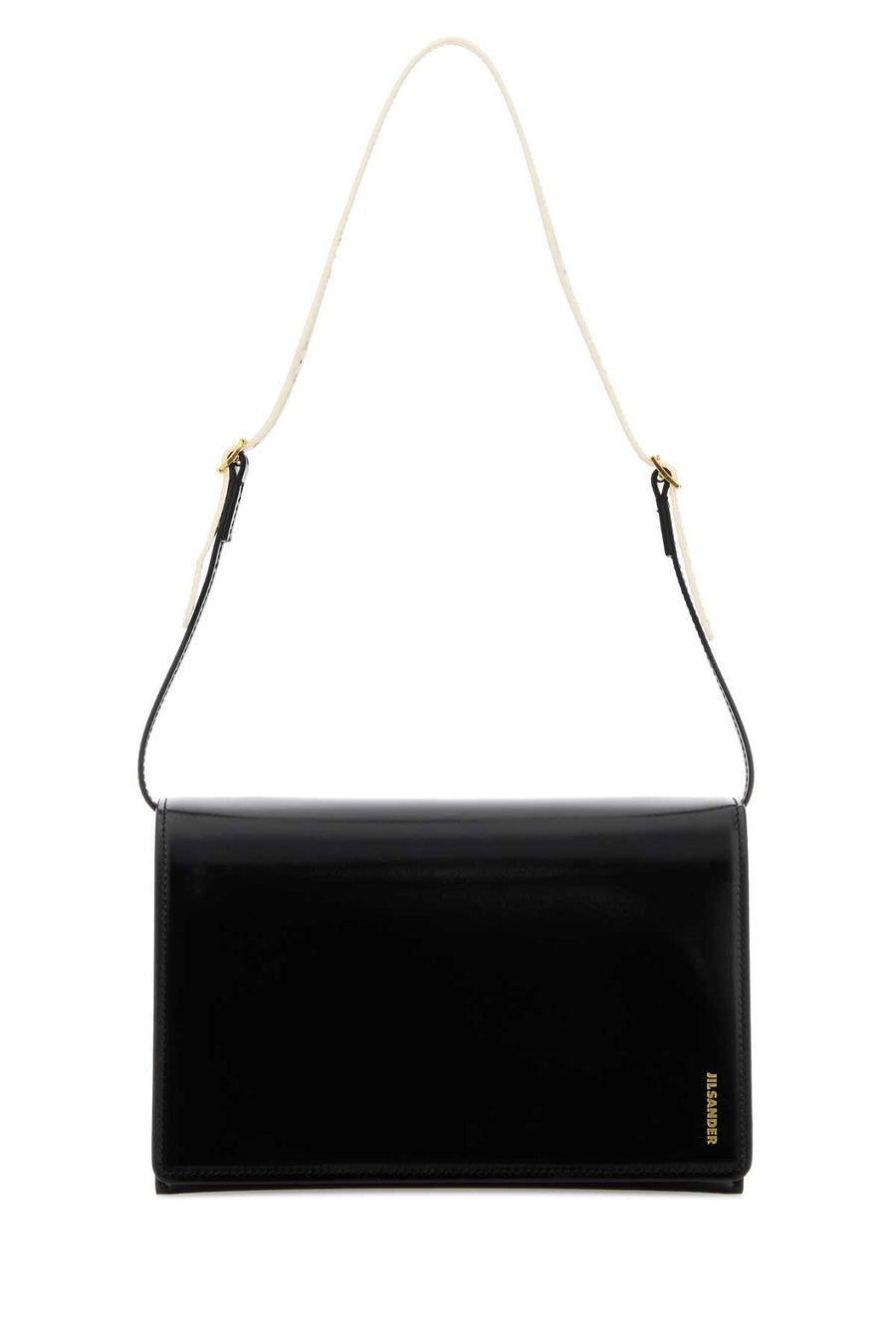 Jil Sander Exterior: 100% Calf shoulder bag in black