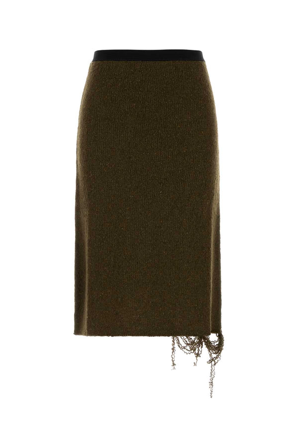 MM6 Maison Margiela 60% Virgin wool skirt in brown