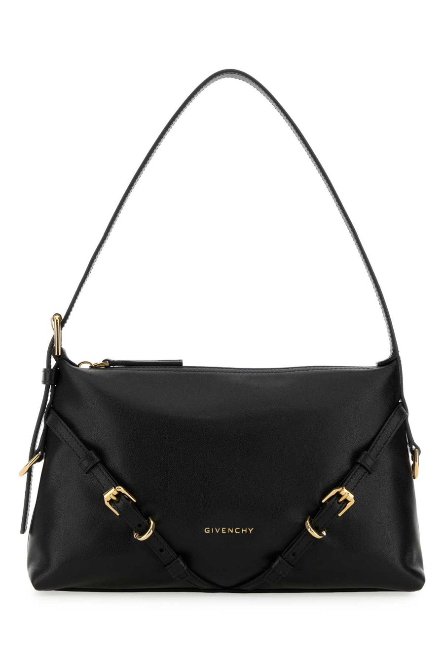 Givenchy Shoulder Exterior: 100% Calf Leather; Lining: 100% Fabric; Finishing: Golden metal shoulder bag in black