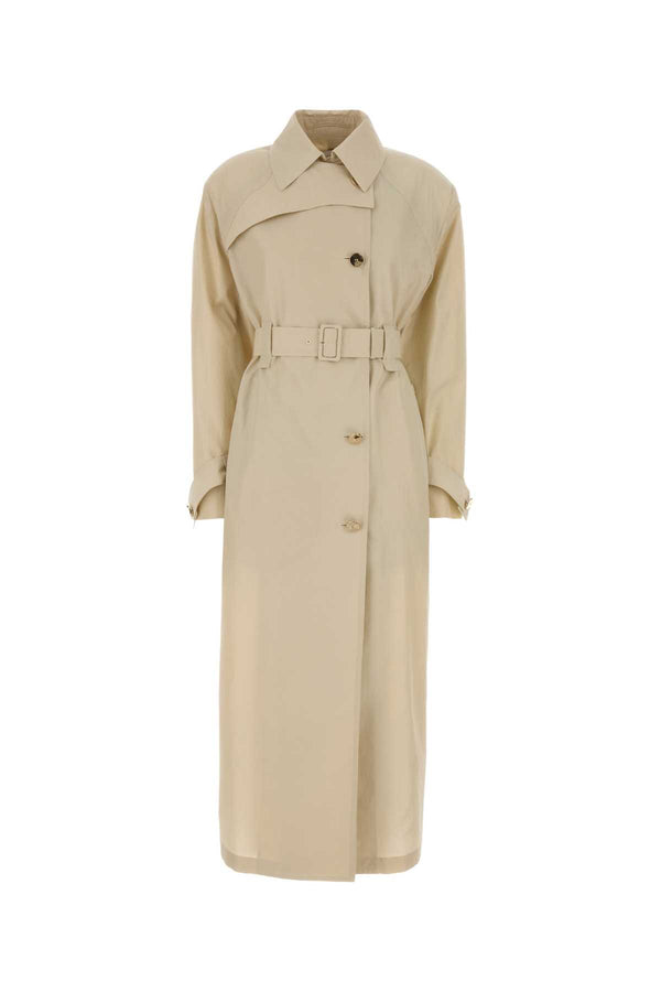 Sportmax Exterior: 61% Cupro 39% Cotton trench coat in beige