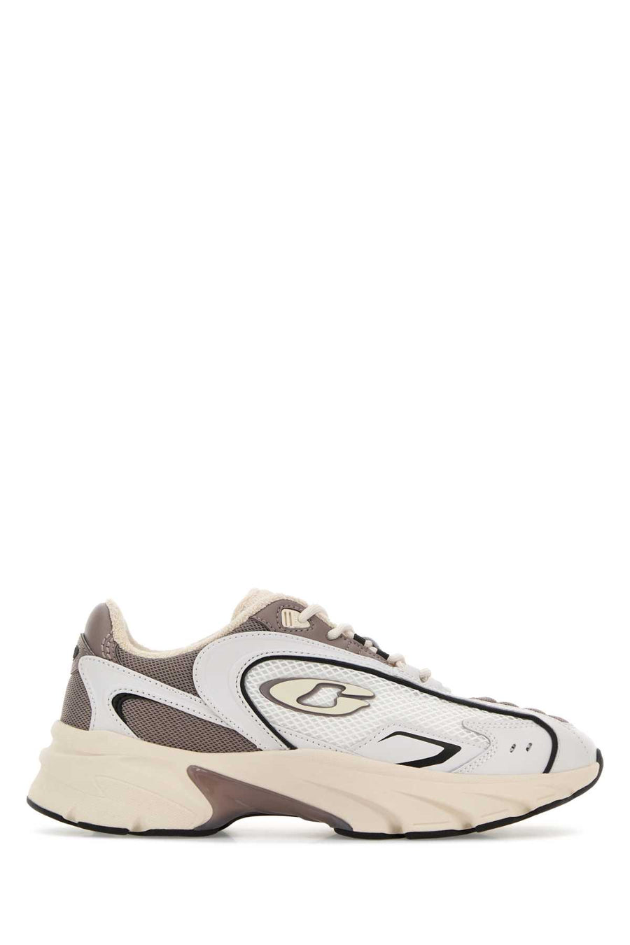 Coach New York Runner Upper: 58% Coated Split Leather sneaker in white