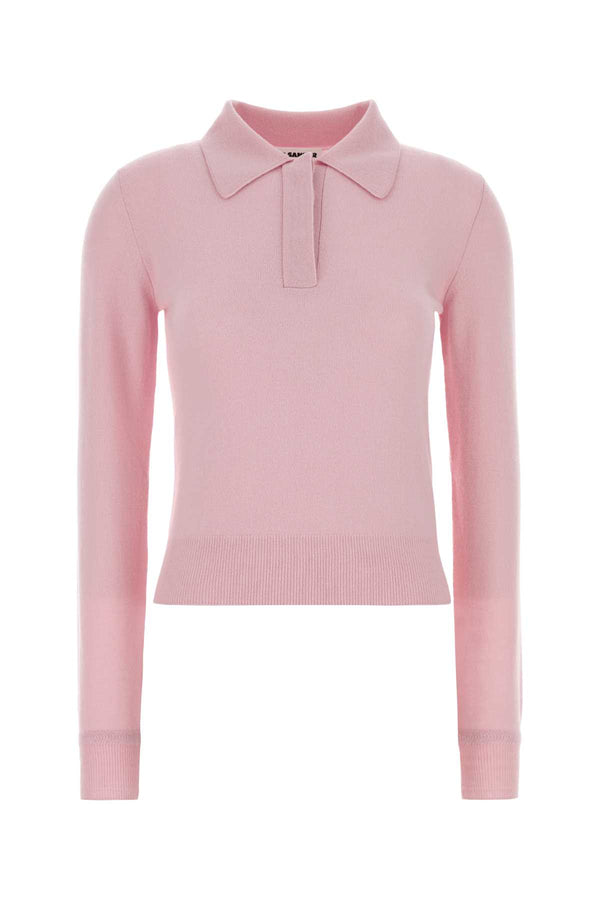 Jil Sander Shirt 100% Lana Vergine polo shirt in pink